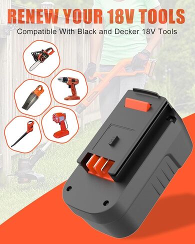 Bakipante 2pack 6.5ah 18V بطارية ليثيوم استبدال لبلاك اند ديكر HPB18 HPB18-OPE 244760-00 عاصفة نارية FS18FL FSB18 وشاحن بطارية لبلاك ديكر 9.6V-18V NiCad NiMh البطارية in Kuwait