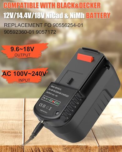 Bakipante 2pack 6.5ah 18V بطارية ليثيوم استبدال لبلاك اند ديكر HPB18 HPB18-OPE 244760-00 عاصفة نارية FS18FL FSB18 وشاحن بطارية لبلاك ديكر 9.6V-18V NiCad NiMh البطارية in Kuwait