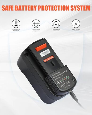 Bakipante 2pack 6.5ah 18V بطارية ليثيوم استبدال لبلاك اند ديكر HPB18 HPB18-OPE 244760-00 عاصفة نارية FS18FL FSB18 وشاحن بطارية لبلاك ديكر 9.6V-18V NiCad NiMh البطارية in Kuwait