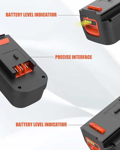 Bakipante 2pack 6.5ah 18V بطارية ليثيوم استبدال لبلاك اند ديكر HPB18 HPB18-OPE 244760-00 عاصفة نارية FS18FL FSB18 وشاحن بطارية لبلاك ديكر 9.6V-18V NiCad NiMh البطارية in Kuwait