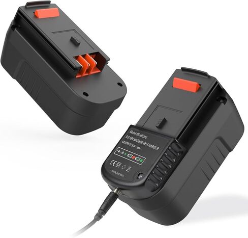 Bakipante 2pack 6.5ah 18V بطارية ليثيوم استبدال لبلاك اند ديكر HPB18 HPB18-OPE 244760-00 عاصفة نارية FS18FL FSB18 وشاحن بطارية لبلاك ديكر 9.6V-18V NiCad NiMh البطارية in Kuwait