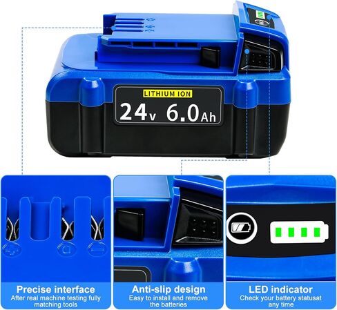 JGSPJ استبدال البطارية لبطارية كوبالت 24 فولت ماكس KB624-03 KB524-03 KB424-03 KB224-03 0673802 24 فولت 6.0 أمبير بطاريات ليثيوم أيون 2 حزمة in Saudi Arabia