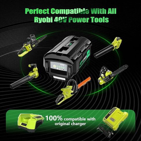Jialipok 40V 6.0Ah Battery Replacement for Ryobi 40V Battery, Compatible with Ryobi 40V Tools and Charger OP4050A OP40601 OP4026A OP4040 OP4030 OP4050 OP4015 OP40261 OP40201 OP40401 with LED Indicator in Kuwait