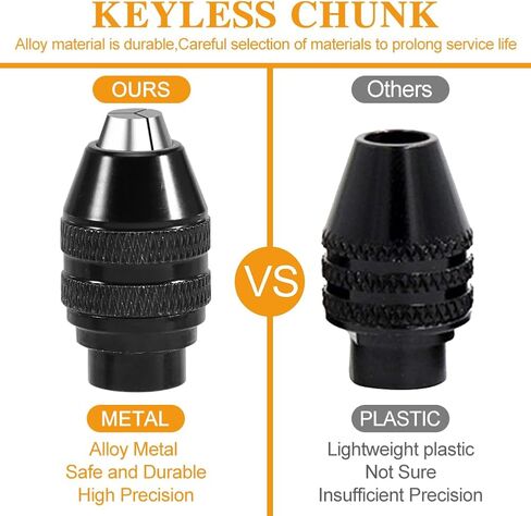 مجموعة أدوات حفر تشاك، 1/32 بوصة إلى 1/8 بوصة بديلة 4485 مثقاب بدون مفتاح أداة دوارة تشاك شانك محول تغيير سريع، مجموعة أدوات صواميل حفر دوارة سريعة التغيير متوافقة مع Drem-el (10 قطع) in Kuwait