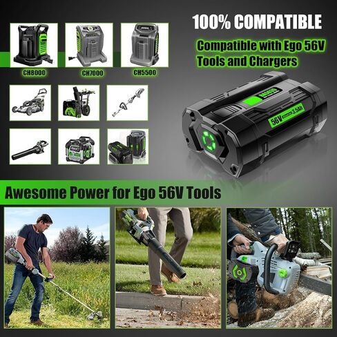 NEPOWILL 56V 3.5Ah Replacement Battery for EGO 56V Battery BA2800 BA4200 BA1400, Compatible with EGO 56 Volt CS1604 CS1804 CS1403 HT2400 LB6504 LB5804 LB6500 LB4800 HTA2000 PH1400 Power Tools in Saudi Arabia
