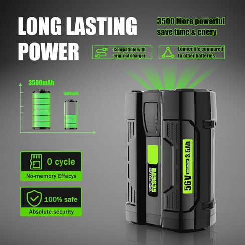 NEPOWILL 56V 3.5Ah Replacement Battery for EGO 56V Battery BA2800 BA4200 BA1400, Compatible with EGO 56 Volt CS1604 CS1804 CS1403 HT2400 LB6504 LB5804 LB6500 LB4800 HTA2000 PH1400 Power Tools in Saudi Arabia
