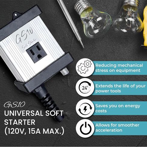 Torque Tamer GS10 Soft Starter Heavy Duty Universal for Power tools Miter Saw Table Saw Grinder Router Planer etc. (120V, 15A max.) in Saudi Arabia