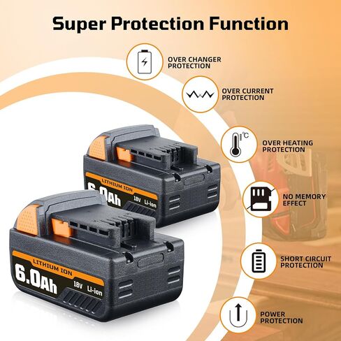 THISS 2 Pack 6.0Ah Replacement for Milwaukee M-18 Lithium-ion 18V Battery 48-11-1860 48-11-1840 48-11-1815 48-11-1820 48-11-1828 48-11-1852 48-11-1822 48-11-1811 replace for Milwaukee 18V Batteries in Saudi Arabia
