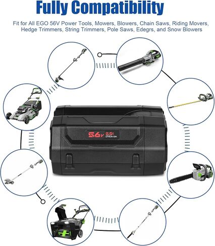 بطارية Leisuda 56 فولت 5.0 أمبير متوافقة مع EGO BA2800T BA2242T BA1400T EGO بطارية ليثيوم 56 فولت لأدوات EGO Power + LB5300 LB6500 LB7654 SNT2110 in Kuwait
