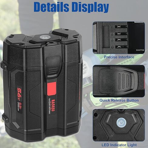 بطارية Leisuda 56 فولت 5.0 أمبير متوافقة مع EGO BA2800T BA2242T BA1400T EGO بطارية ليثيوم 56 فولت لأدوات EGO Power + LB5300 LB6500 LB7654 SNT2110 in Kuwait