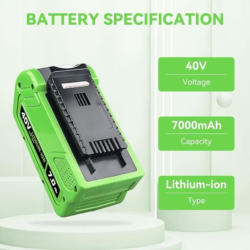 FERRYBOAT 7000mAh استبدال قدرة أعلى لبطارية Greenworks 40V متوافقة مع Greenworks 40 Volt Lithium 29472 29462 G-MAX Power Tools 29252 20202 22262 25312 25322 in Kuwait