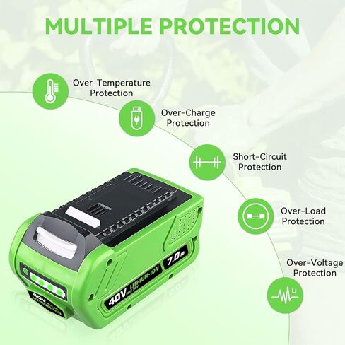 FERRYBOAT 7000mAh استبدال قدرة أعلى لبطارية Greenworks 40V متوافقة مع Greenworks 40 Volt Lithium 29472 29462 G-MAX Power Tools 29252 20202 22262 25312 25322 in Kuwait