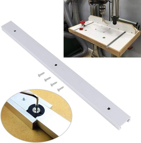 1 Piece 400mm Aluminum Alloy T Track, T Slot Track with 4Pcs Self Taping Screws for Woodworking Router Table Saw in Saudi Arabia