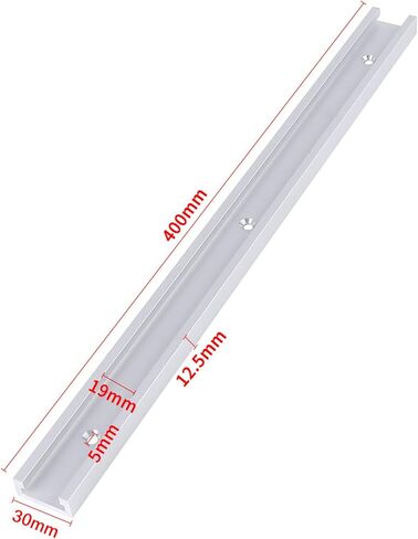 1 Piece 400mm Aluminum Alloy T Track, T Slot Track with 4Pcs Self Taping Screws for Woodworking Router Table Saw in Saudi Arabia