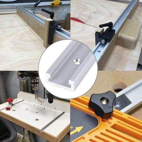 1 Piece 400mm Aluminum Alloy T Track, T Slot Track with 4Pcs Self Taping Screws for Woodworking Router Table Saw in Saudi Arabia