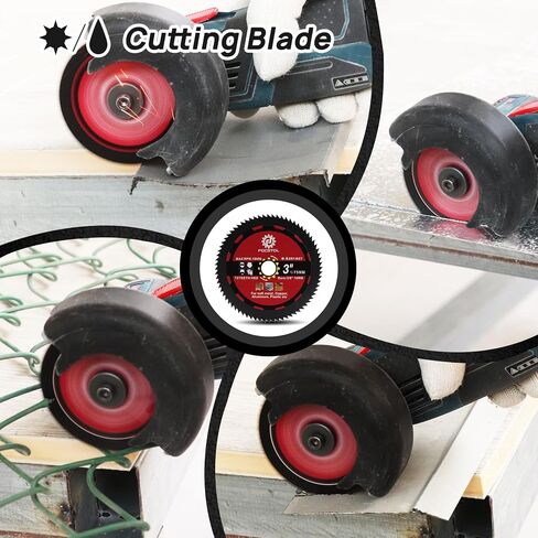 FOCSTOL Saw Blade Set - 4pcs 3''(75mm) Cutting Disc for Cutting Wood Metal Plastic for Angle Grinder Arbor 3/8''(10mm) in Saudi Arabia