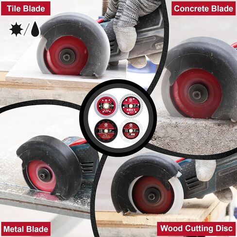 FOCSTOL Saw Blade Set - 4pcs 3''(75mm) Cutting Disc for Cutting Wood Metal Plastic for Angle Grinder Arbor 3/8''(10mm) in Saudi Arabia