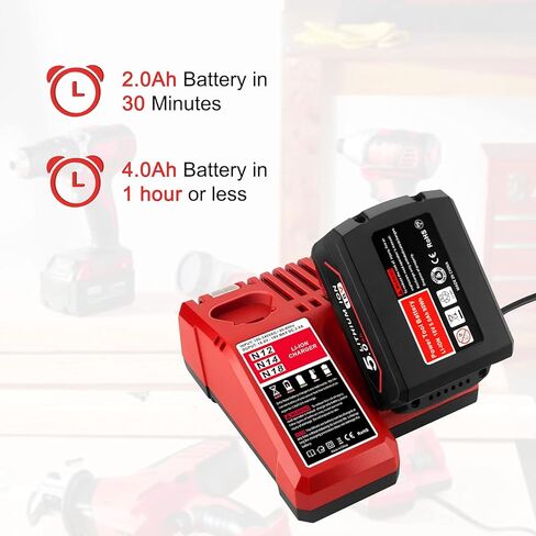 ADVNOVO M12 M14 M18 Rapid Charger Compatible with Millwaukie 12V-18V M12 M14 M18 Lithium Battery 48-59-1812 48-11-2420 48-11-2440 48-11-1840 48-11-2401 48-11-1890 48-11-1820 48-11-1850 in Kuwait