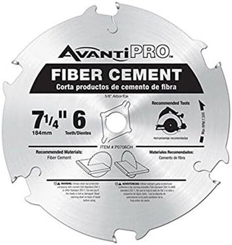 AvantiPro P0706CH 7-1/4 بوصة 6 أسنان منشار الألياف الأسمنتية، 5/8 بوصة أربور in Kuwait