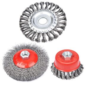 مجموعة فرشاة كأس عجلة سلكية 4.5 بوصة لمطاحن الزوايا، Lytool 3 قطع عجلات فرشاة الأسلاك، فرشاة كأس معقودة ملتوية، 5/8 -11 بوصة، فرشاة كأس خشنة مجعدة لتنظيف الصدأ وتجريد المواد الكاشطة in Kuwait