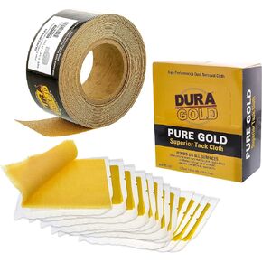 Dura-Gold Premium 80 Grit Gold PSA Longboard Sandpaper 20 Yard Long Continuous Roll & Dura-Gold - Pure Gold Superior Tack Cloths - Tack Rags (Box of 12) in Saudi Arabia