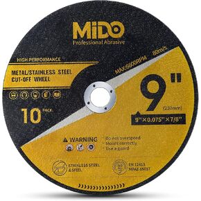 10 Pack Cut Off Wheels 9 Inch Cutting Wheel 9" x .075" x 7/8" Metal&Stainless Steel Cutting Disc Fit for Angle Grinder in Saudi Arabia