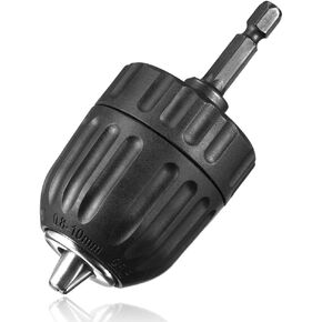 Mesee 0.8-10mm Keyless Drill Chuck Converter Mount 3/8-24UNF Quick Connect Chuck Conversion Tool with 1/2 Inch Socket Square Female Adapter for Air Impact Wrench