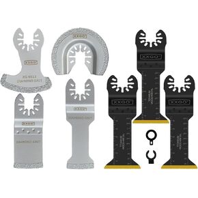 XXGO 7 Pcs Titanium Diamond Oscillating Tool Blades for Grout Removing Wood Nails Metal Cutting XGM0611 in Kuwait