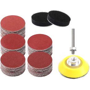 أقراص الصنفرة من BaiNuo - لوحة دعم بخطاف وحلقة مقاس 2 بوصة مع مجموعة إسفنجة وورق الصنفرة، لمرفق المثقاب أداة دوارة لطحن 15000 دورة في الدقيقة (54 قطعة) in Kuwait