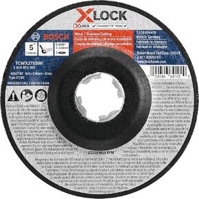 BOSCH CWX1M450 4-1/2 In. x 1/16 In. X-LOCK Masonry Cutting Abrasive Wheel 24 Grit Compatible with 7/8 In. Arbor Type 1A (ISO 41) for Applications in Masonry Cutting