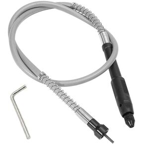 Flex Shaft Adapter Attachment Flexible Drill Shaft Extension keyless Chuck for Rotary Grinder Tool with Wrench - 3.2mm/1/8"