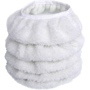 Car Polishing Bonnet Pads, 5PCS Lamb Wool Polishing Buffing Pad Wool Bonnet Pad, Car Polisher Pad Applicator Pad Buffling Car Buffer Waxer for Car Care-White (5-6 Inch)