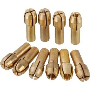 CNBTR 0.5-3.2mm Brass Collet for Rotary Tools Electric Grinding Drill Collect Chuck Holder Pack of 10 (4.3mm Shank Dia) in Kuwait