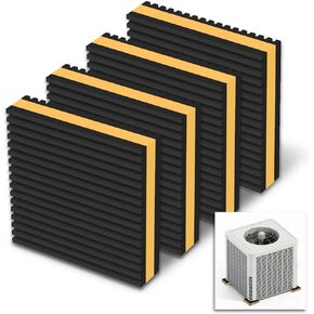 Memrita 4 Pack Anti Vibration Pads 4" X 4" X 7/8" Heavy Duty Vibration Damping Pads,Ribbed Rubber Pads for Air Compressor,Washing Machine,Treadmill,HVAC (Yellow) in Kuwait