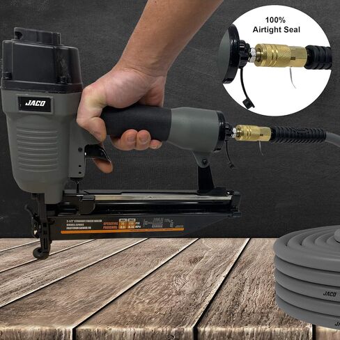 JACO FlexPro Hybrid Air Compressor Hose (3/8" x 50 ft) with Industrial Quick Connect Fittings Kit (1/4" NPT, Set of 12) in Saudi Arabia