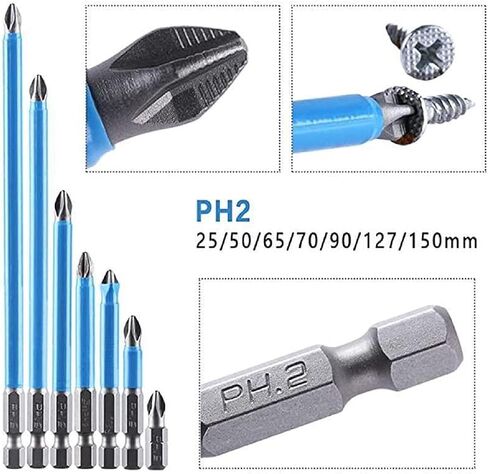 TAIYANYU Magnetic Anti-Slip Drill Bit, 7 pcs Anti Slip Screw Extractor and Magnetic Screwdriver Bit Set PH2 in Saudi Arabia