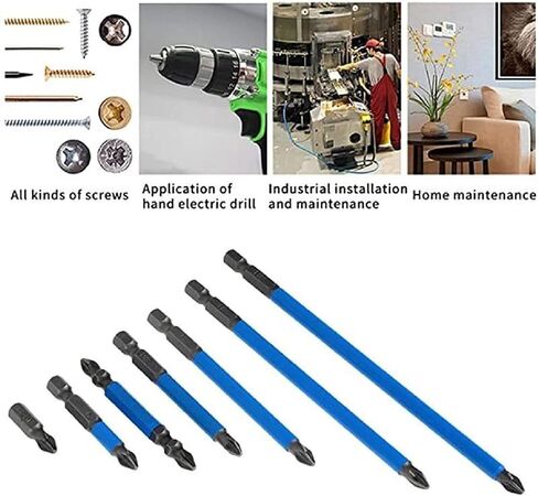TAIYANYU Magnetic Anti-Slip Drill Bit, 7 pcs Anti Slip Screw Extractor and Magnetic Screwdriver Bit Set PH2 in Saudi Arabia