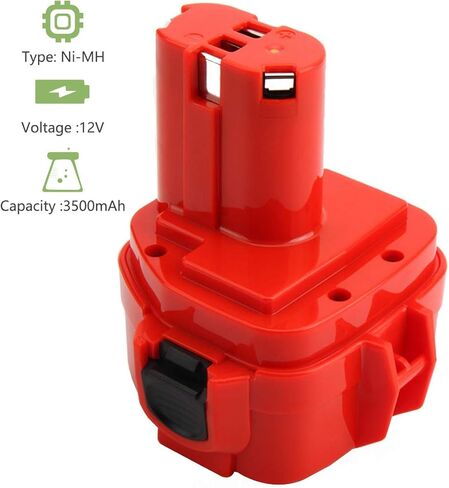 بطارية بديلة Joiry 12V 3.5Ah Ni-MH متوافقة مع بطارية ماكيتا PA12 1220 1222 1233 1200 1234 1235 1235B 1235F 1235A 192696-2 192698-8 192598-2 192681-5 192698-A 195 19318-أ 195 19318 in Kuwait