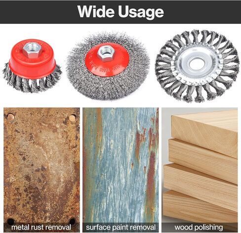 مجموعة فرشاة كأس عجلة سلكية 4.5 بوصة لمطاحن الزوايا، Lytool 3 قطع عجلات فرشاة الأسلاك، فرشاة كأس معقودة ملتوية، 5/8 -11 بوصة، فرشاة كأس خشنة مجعدة لتنظيف الصدأ وتجريد المواد الكاشطة in Kuwait