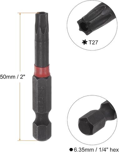 HARFINGTON T8 توركس بت تصنيف التأثير 1/4 "عرافة عرقوب 2" طول مفك براغي نجمي مغناطيسي للأمان أداة كهربائية in Kuwait