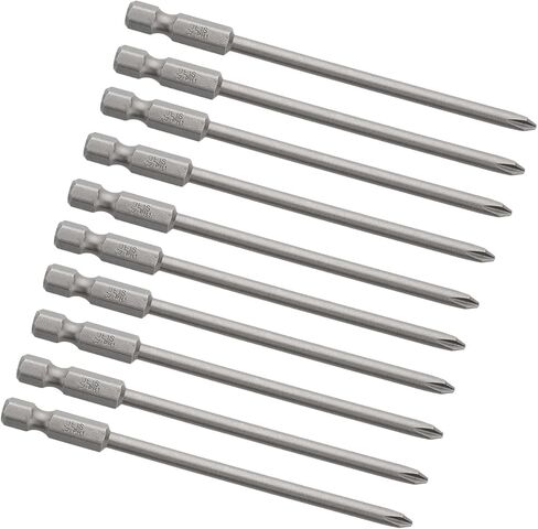 Auniwaig 10pcs Phillips Screwdriver Drill Bit Set, 4mm PH1 Phillips Cross, 1/4 Inch Hex Shank, 100mm/4 Inch Length S2 Steel with Magnetic for Power Screwdriver Drill Impact Driver in Saudi Arabia