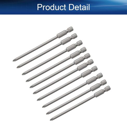 Auniwaig 10pcs Phillips Screwdriver Drill Bit Set, 4mm PH1 Phillips Cross, 1/4 Inch Hex Shank, 100mm/4 Inch Length S2 Steel with Magnetic for Power Screwdriver Drill Impact Driver in Saudi Arabia