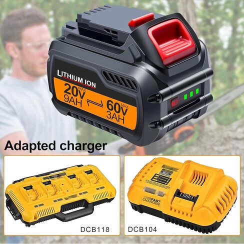 JGSPJ DCB609 60V Battery Replacement for Dewalt 20V / 60V Battery DCB609 DCB606 DCB612 20V 60V 9.0Ah Lithium Batteries in Saudi Arabia