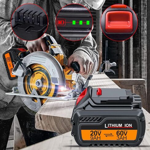 JGSPJ DCB609 60V Battery Replacement for Dewalt 20V / 60V Battery DCB609 DCB606 DCB612 20V 60V 9.0Ah Lithium Batteries in Saudi Arabia