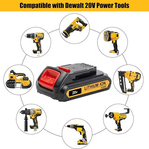 SKYON 20V 4.0Ah DCB230 Battery Replacement for DCB203 2Ah DCB201 1.5Ah DCBP034 1.7Ah DCBP520 5Ah DCB230 3.0Ah DCB240 4.0Ah 20V MAX* XR Compact Battery Compatible with Dewalt 20V Cordless Power Tools in Kuwait