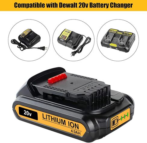 SKYON 20V 4.0Ah DCB230 Battery Replacement for DCB203 2Ah DCB201 1.5Ah DCBP034 1.7Ah DCBP520 5Ah DCB230 3.0Ah DCB240 4.0Ah 20V MAX* XR Compact Battery Compatible with Dewalt 20V Cordless Power Tools in Kuwait