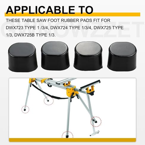 N074647 Table Saw Stand Foot Rubber Pad Replacement for Dewalt DWX723 DWX724 DWX725 Series Miter Saw Stand (Blcak,4 pcs) in Saudi Arabia