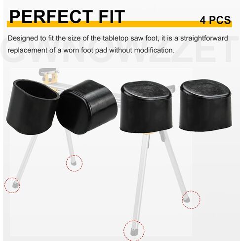 N074647 Table Saw Stand Foot Rubber Pad Replacement for Dewalt DWX723 DWX724 DWX725 Series Miter Saw Stand (Blcak,4 pcs) in Saudi Arabia