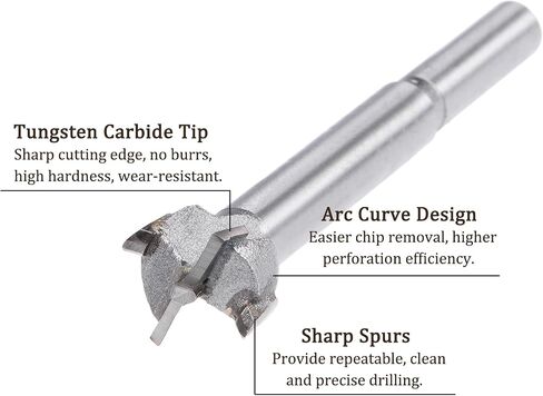 Kozelo 2pcs Forstner Drill Bits - [48mm] Tungsten Carbide Auger Opener for Wood Furniture Hinge Woodworking Use, Hex Shank, Gray in Saudi Arabia
