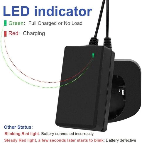 شاحن بطارية Exmate Multivolt 1.2V-18V مناسب لبطاريات Ryobi 7.2V 9.6V 12V 14.4V 18V Ni-MH/Ni-Cd Pod Style (ليس لبطارية ليثيوم أيون) in Kuwait